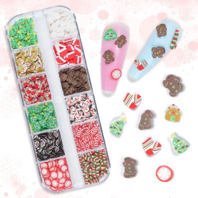 China Convenient Christmas manicure sticker three-dimensional relief cute cartoon Christmas snowflake white elk decoration for sale