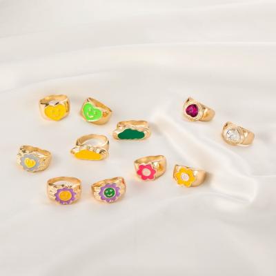 China Hot Sale Fashion Ins Design Cheap Price Gold Rings Rings Jewelry Luxury Women Women New for sale