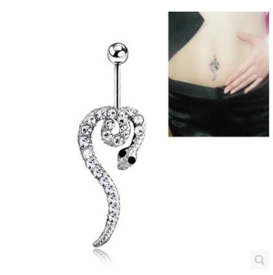 China CLASSIC Hot Sale Butterfly Belly Piercing Navel Rings Snake Surgical Steel Diamond Navel Rings for sale