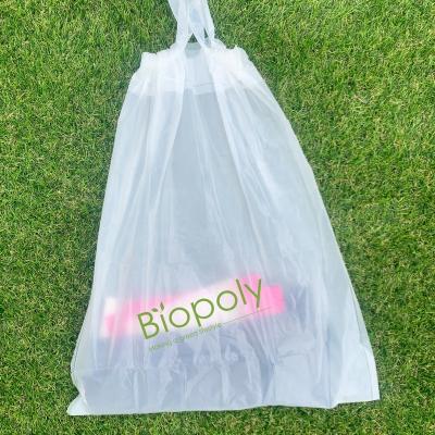 China Biodegradable American Style Drawstring Clean Kitchen Trash Biodegradable Compostable Bag On Roll for sale