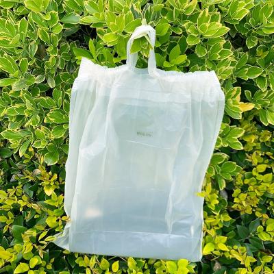 China Biopoly Compostable Bag 100% Biodegradable Clean Kitchen Waste Tearproof Drawstring Bag On Roll for sale