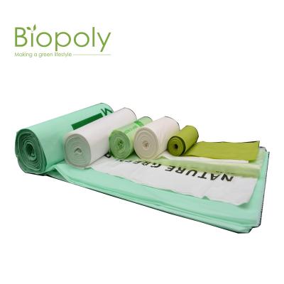 China US Style 100% Biopoly Factory Based Natural Biodegradable Retail Bags Compostable Non Plastic Waste Bags for sale