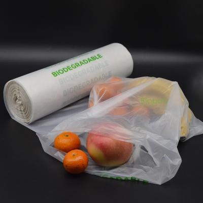 China Eco-frindly compostable eco compostable grocery packing biodegradable supermarket fruit vegetables bag on roll for sale