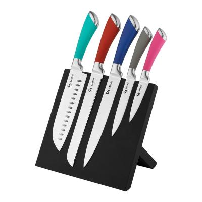 China High Quality Minimalist Professional Stainless Steel Chef Knife Set Kitchen Knife Set With Wooden Block Kitchen for sale