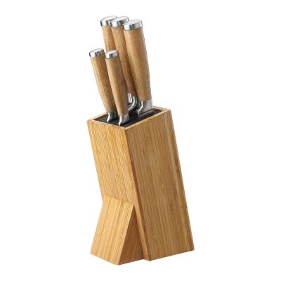 China Sustainable Stainless Steel Kitchen Knives Set With Bamboo Block for sale