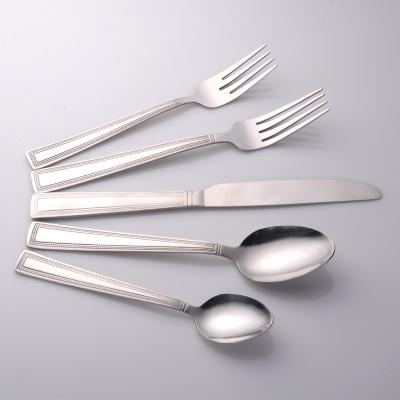 China Party Viable Silver Flatware Kitchen Hotel Cafe Restaurant Good Quality Stainless Steel Metal Sliver Modern Cutlery Set for sale