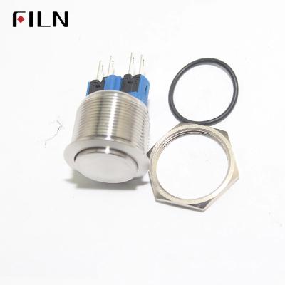 China High FILN 22mm Residential Flat Metal Push Button Momentary On Off Switch Push Button Lock Push Button On Off Switch 12v 24v 220v for sale