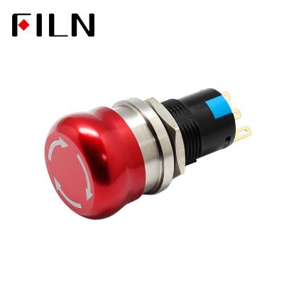 China 1NO FILN 19mm Metal Switch 1NO 1NC Hot Waterproof Momentary Push Button Switch EMERGENCY STOP Push Button Switch for sale