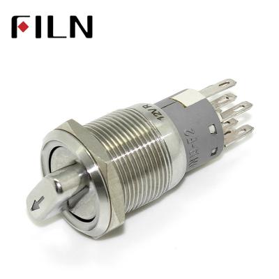 China FILN 19mm Residential CE 12v IP65 2 Position Stainless Steel 2 Position Red Led Yellow Rotary Switch for sale