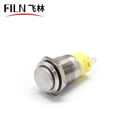 China Industrial Control FILN 16MM 220 Volt Metal Push Button Switch Electrical Waterproof for sale