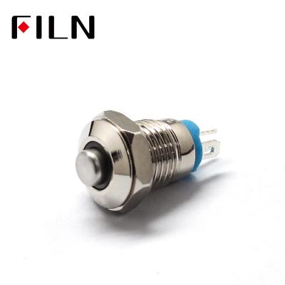 China Mini Momentary Bell Multipurpose Horn Doorbell Momentary 8mm Push Button Switch Brass Nickel Plated With Pin for sale