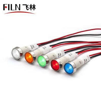 China Plastic Sports Stadiums Wenzhou FILN 10mm Blue 12v Led Indicator Light With Wire for sale