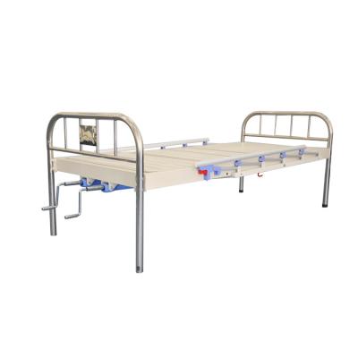 China Manual Easy Operate Heavy Bear Medical Equipment Stainless Steel Double Crank Hospital Bed for sale