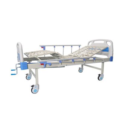 China Manual Easy Operate Good Quality ABS Plate Manual Two Cranks Clinic Hospital Head Hospital Bed for sale