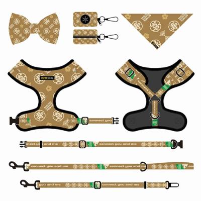 China Padded Pet Supplies 2021 Dog Seat Belt Dog Bow Tie Arnes Perro 7pcs Set Tactical Dog Collar for sale