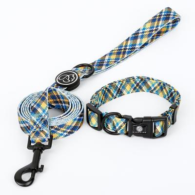 China Outdoor Padded Dog Products Adjustable Dog Harness Custom Design Pet Collar And Leash Set for sale