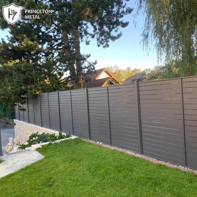 China Modern Designer High Safe Privacy Aluminum Alloy Easily Assembled Black Slat Fencing For Homes for sale