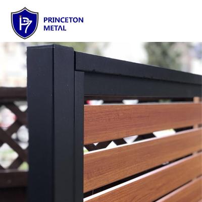 China Easily Assembled Custom Aluminum Powder Coated Wood Grain Garden Fence for sale