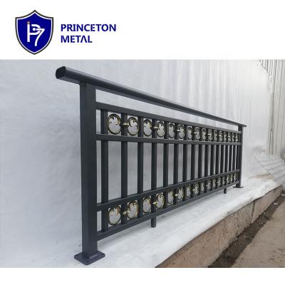 China Maintenance Decorative Deck Railing Designs Outdoor Curved Veranda Deck Staircase Cast Aluminum System Parts Balcony Railing for sale