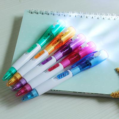 China Office & School Pen Promotional Creative Lovely Novelty Pen Flashlight Ball Pen with LED Light for sale