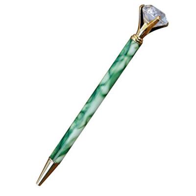 China Jade Body Color Metal Pen Popular Eco-Friendly With Diamond On The Top Promotional Pen Diamond for sale