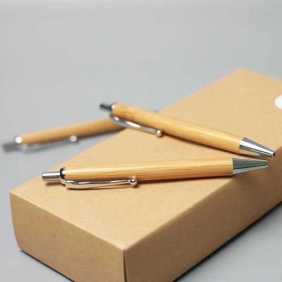 China Eco-Friendly Pen With Custom Logo Tiny Bamboo Wooden Pen Promotional Wooden Pen Clip for sale