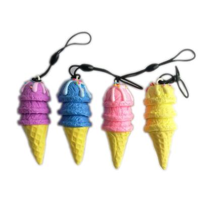 China Environmentally Friendly Simulation Cell Phone Ice Cream Clay Props Simulation Food Pendant Key Chain Game for sale