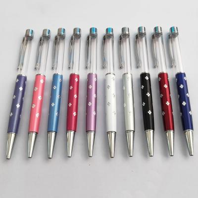 China Exist Innovative Liquid Pen Colorful DIY Pen Colorful Glitter Ball Oil Ball Tip Japan Gold Foil Tube Tip Pen With Flower Engraving for sale