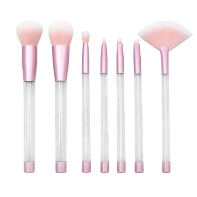 China Beauty Care Make Tools Quality Rose Gold Makeup Brush Manufacture 7pcs Empty Body Makeup Brush Set for sale