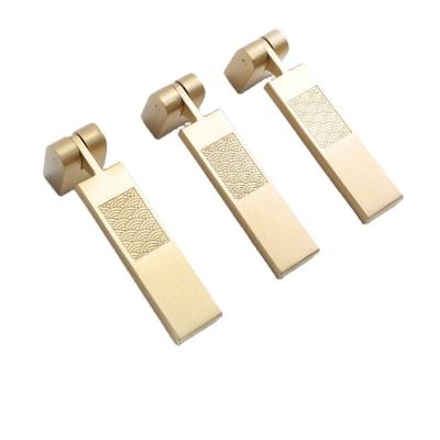 China High Temperature Sealing Gloss Customize Flat Handle Furniture Handle Cabinet Handle Brass Light Luxury Drawer Shelf Brass Handle for sale