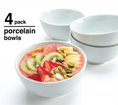 China Disposable Ceramic Soup Bowl 4 Bowl Bone China Dinner Clean White Luxury Bowl Bowls Set for sale