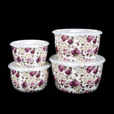 China 4Pcs P200 Disposable Food Use And Fresh Keeping Customized Decal Ceramic Tableware Bowl for sale