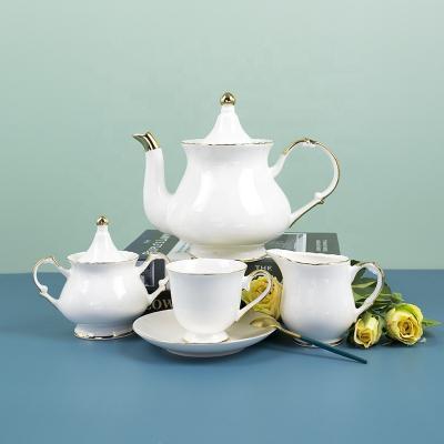 China Viable Promotional Wholesale 24pcs Porcelain Embossed Bone China Tea Or Coffee Set for sale