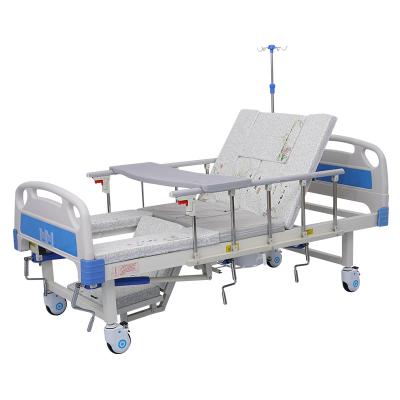 China Factory Cheap 5 Crank Manual Medical Hospital Bed with Toilet  Medical Bed Nursing Bed for sale