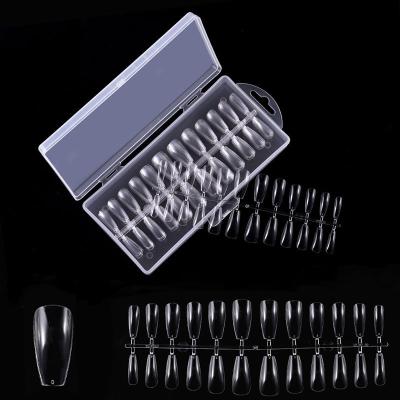 China 240pcs 12 Size False Nail Tips Full Cover Round Head Nail Art Tips Clear Acrylic False Nails for sale