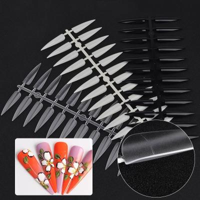 China 240 Pcs French Pointed Covered Natural Black Tips Color Display Nail Art FalseNails Clear Nail Salon Full for sale