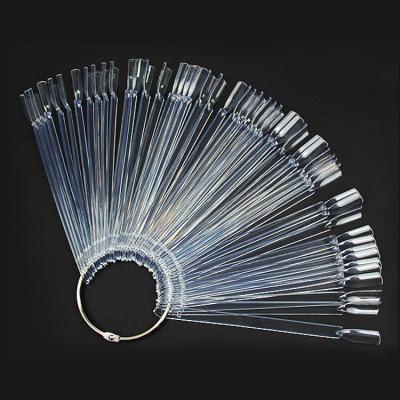 China 50pcs Design Full Cover Clear False Nail Tips For Nail Art Practice Display Artificial Finger French Nails Roll Packing for sale