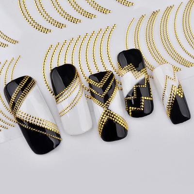 China Adhesive Shiny Metallic Luster Nail Art Decorations Gold Rivet Metal Nail Punk Rivet Stickers Adhesive Studs Nail Decoration for sale