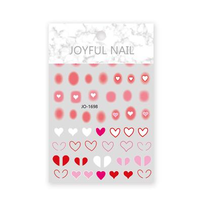 China Beautiful Nail Stickers Gradient Blush Manicure Nail Stickers Love Small Pattern Decals Nail Decorations for sale