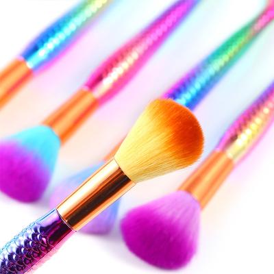 China Colorful Mermaid Gradient Nail Art Dust Brush Rainbow Nail Art Remover Sweep Dust Manicure Cleaning Tools for sale