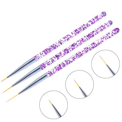 China Professional Synthetic Nail Art Brush Multi-size Nail Art Tool Hair Polish Drawing Brush Nails Tools For Penning 3PCs/Set for sale