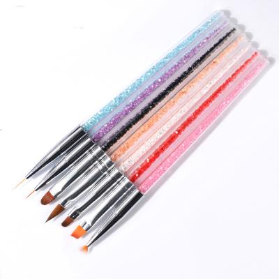 China Wholesale 7 Types Nail Art Tool Color Nail Brush Set Acrylic Nail Art Design Pen Painting Pennail Brush For Handle for sale