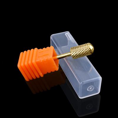 China Electric Manicure Drill Square Gold Tungsten Carbide Nail Drill Bit For Rotary Electric Manicure Machine for sale