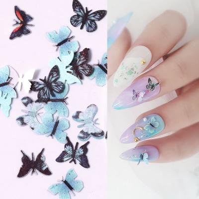 China Wholesale DIY 3D Butterfly Nail Art Plastic Charms Decorations Nails Holographic Mixed-colors Art Accessories Slices Glitter 3d-Flakes Art Decorations for sale