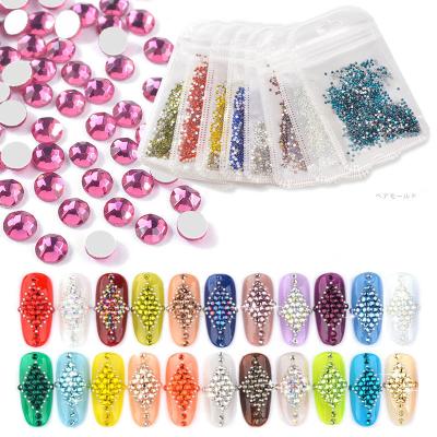 China Mini 3D Nail Decorations 1400pcs Shiny Nail Art Rhinestone Nail Art Decoration Glitter Diamond Flatback Charm Crystal Glass Nail Accessories for sale