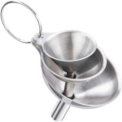 China Stored In Separatory Tiny Kitchen Oil Water Liquid Powder Wine Steel Stock Filling Dosing Funnel for sale