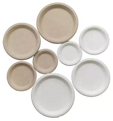 China Bio-degradable Free sample Strong 100% Bagasse Natural Biodegradable Eco-Friendly Sugarcane Dinner Party Plate Compostable Disposable Plate for sale