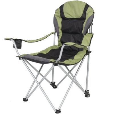 China Outdoor Padded Folding Armchair Quad Camping Chair Lawn Armrest Durable Easy-Carry Beach Chair for sale