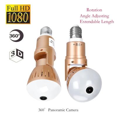 China vtopro 2021 1080P 2MP Panoramic Bulb Infrared and White Light Wi-Fi CCTV V380 Wireless WiFi FishEye Mini Lamp Wifi Cam IP Camera Led Bulb Camera for sale