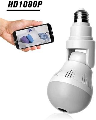 China 2021 cctv vtopro camera bulb lamp light bulb lamp wifi infrared and white 1080P FishEye Panoramic V380 camera IP radio control APP home security 1080P FishEye led camera light bulb for sale